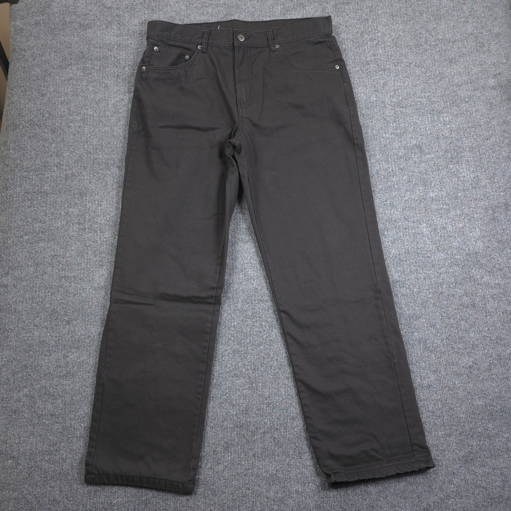 Adventuridge Flannel Lined Pants Mens 38/32 Black Cotton Canvas Workwear Outdoor